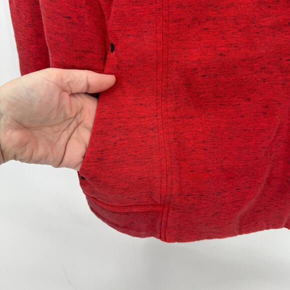 Nike Hoodie Womens Medium Red Tech Fleece Cape Jacket Full Zip Activewear - Picture 4 of 11